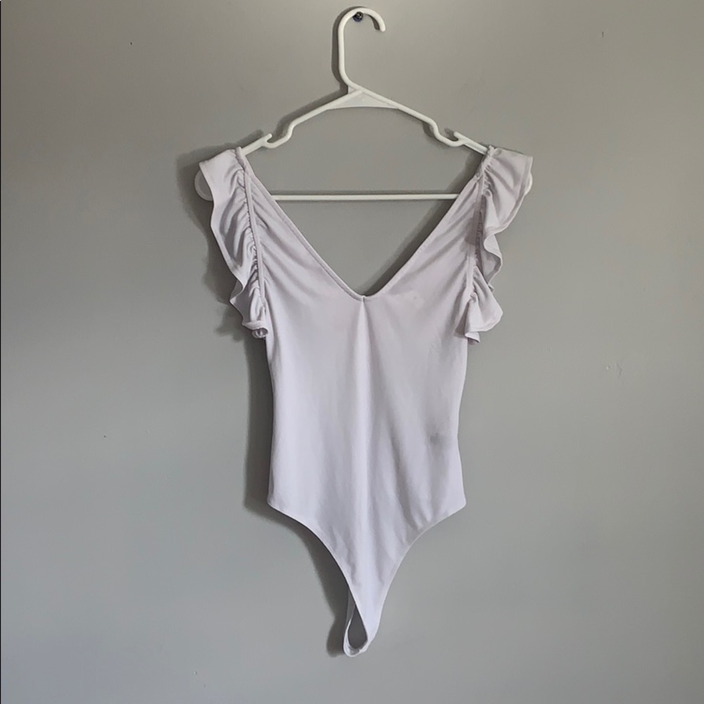 White Ruffle Bodysuit